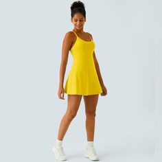 Halara Softlyzero Airy Backless Cut Out Adjustable 2-In-1 Active Dress Active Dress, Xl Dress, Cut Out, Womens Dresses, Yellow, Dresses, Women Shopping, Color