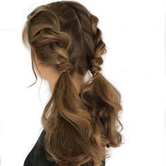 Rope Braid Pigtails, Pigtail Braids Aesthetic, Pigtails Braids, Braid Pigtails, Braids Aesthetic, Hair Pigtails, Rope Braided Hairstyle, Event Hairstyles, Rope Braid