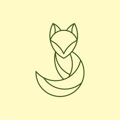 a line drawing of a fox's head