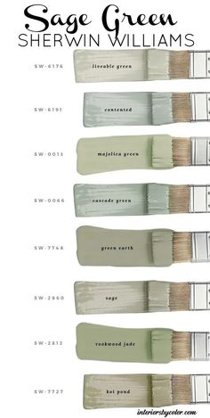 the different shades of sage green paint