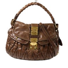 ad eBay - Pre-owned used 2wayShoulder Bag by MIU MIU infair condition. MaterialCalfskin (cowhide). >Outside /Button snap pocket x 2>Inside /interior zip pocket x 1. Pocket>flap. ColorBrown×Brown. A sense of use, scratches, scrubbing and stains on the item. Brown Satchel, Inside Interiors, Vintage Bag, Accessories Clothing, 2 Way, Vintage Bags, Miu Miu, Calf Skin, Bags Handbags