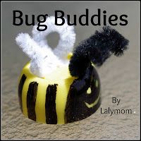 a book cover with a stuffed animal in a bee costume and the title bug buddies