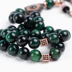 Green Stone Tasbih with 925 SILVER Tassel Muslim Prayer Beads Islamic Tiger eye Rosary Bead Letters, Green Tiger Eye, Muslim Prayer, Tiger Eye Beads, Letter Beads, Green Gemstones, Prayer Beads, Green Stone, Buddhism