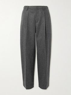 Brunello Cucinelli prioritizes Italian craftsmanship and premium materials above all else. These pants are tailored from wool and cashmere-blend and have sharp pleats that trace from the high-rise waist through the neat, tapered legs. Wear yours with crisp shirts and knitwear. Elegant Cashmere Pants For Winter, Elegant Straight Leg Cashmere Bottoms, Elegant Cashmere Trousers, Elegant Gray Wool Pants, Luxury Tailored Wool Dress Pants, Elegant Cashmere Wide-leg Pants, Elegant Wide-leg Cashmere Pants, Luxury Wool Straight Pants, Grey Wool Pants