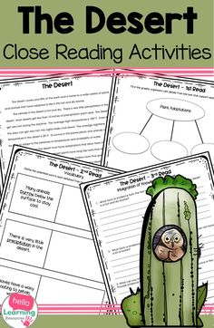 the desert close reading activities for kids to use with their own book, and an interactive activity