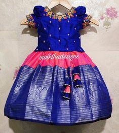 Baby Pattu Langa Designs, Fancy Dresses Designs, Baby Girl Pattu Langa Designs, Cotton Frocks For Kids, Pattu Pavadai