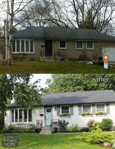 before and after pictures of a house in the suburbs