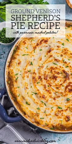 a close up of a pie in a pan on a table with other dishes around it