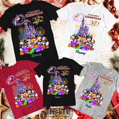 Disney Christmas Vacation, Disney Trip Surprise, Donald And Daisy, Custom Disney Shirts, Minnie Mouse Shirt, Disney Family Vacation Shirts, Disney Christmas Shirts, Donald And Daisy Duck, Very Merry Christmas Party