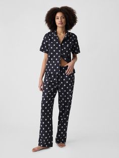 Poplin PJ Pants | Gap Factory Pyjama Bottoms, Sleep Pants, Pj Pants, Sleepwear & Loungewear, Comfy Cozy, Black Polka Dot, The Gap, Pajamas Women, Polka Dot