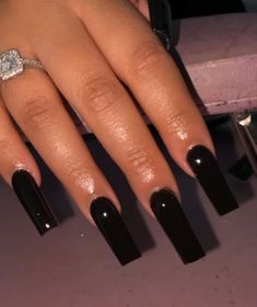 Nails Coffin Black, Heaven Nails, Vanessa Nails, Gel Nails Shape, Jade Nails, Makeup Gold, Black Acrylic Nails, Gothic Nails, Drip Nails