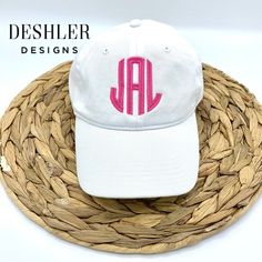 Monogrammed Hat, Monogram hat, monogram cap, monogram baseball cap You will love these baseball hats! Super soft cotton and also super cute!! Choose your color hat, font, and any color monogram to make it yours! Perfect for a girls trip or bridesmaids gift! Thank you for shopping with Deshler Designs! Customizable White Dad Hat One Size Fits Most, White Personalized Snapback Hat With Curved Brim, Personalized White Trucker Hat With Curved Brim, Personalized White Curved Brim Trucker Hat, Personalized White Dad Hat, White Personalized Curved Brim Trucker Hat, White Customizable Adjustable Dad Hat, White Personalized Snapback Hat, White Personalized Curved Bill Hat