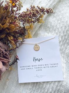 "It's a symbol of encouragement, of hope, and a celebration of just how important our nurses are. They do it ALL, and put their lives and hearts on the line for strangers and friends each and every day. Each pendant is hand stamped with a heartbeat symbol, which creates one-of-a-kind jewelry. Necklace on a shorter 17\" 16k plated chain. Necklace can be made a custom length--message us to request another length." Inspirational Hypoallergenic Necklace For Gifts, Heartbeat Necklace, Inspirational Jewelry, Gold Charm Necklace, Hand Stamped Jewelry, Gold Coin, Necklace Box, Stamped Jewelry, Necklace Dainty