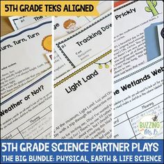 the 5th grade science partner plays with text and pictures to help students understand what they are doing