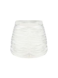 Introducing The Emilia Shorts: a testament to elegance and style. These shorts are crafted from luxe satin fabrics that perfectly mould to accentuate your curves. The waist is adorned with a delicate bow positioned at the center of the belt, adding playful touch. The unique wrinkle design of these shorts adds depth and texture to the simple tailoring, creating a dynamic visual impact that exudes vivacity and charm with every stride. High waist design Features a delicate bow Dry clean only Summer Evening Shorts, Summer Evening Short Bottoms, Summer Evening Short Length Bottoms, Short Length Summer Evening Bottoms, Elegant Formal Shorts With Belt Loops, Formal Summer Bottoms With Pleated Waist, Elegant High-waisted Shorts With Belt Loops, Chic Formal Shorts With Short Inseam, Party High-waisted Shorts With Belt Loops