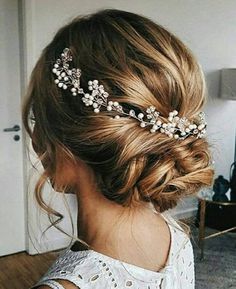 Bride Hair Vine, Chignon Updo, Silver Hair Vine, Hair Vine Bridal, Long Hairstyle, Beach Wedding Hair, Bridesmaid Hair Accessories, Trendy Hairstyle, Easy Hairstyle