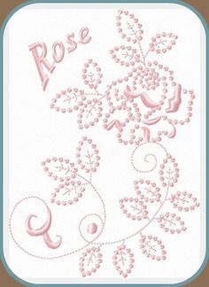 a cross stitch pattern with the word rose on it