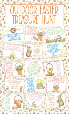 an easter themed poster with words and pictures