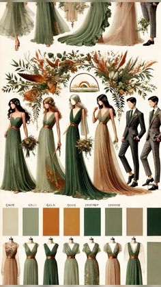 an old fashion illustration shows the different dresses worn by people in their 20s's