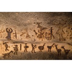 an image of some people and animals in the desert with writing on it that says,