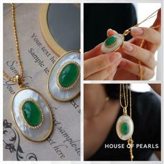 Just in! This unique Green Onyx Mother of Pearls Pendant Necklace Gold Vermeil for $91.00. #pearls #80sfashion #goldensouthseapearls #pearlstyle #houseofpearls #houseofpearlsoffical #modernpearls #pearlstrand #jewelrygram #Masterpiece#houseofpearlsoffical Baroque Pearls Necklace, Pendant Necklace Gold, Mother Of Pearl Earrings, Cameo Jewelry, Pearl Jewelry Necklace, Mother Of Pearl Necklace, Pearl Necklaces, Gold Pearl Necklace, Gold Pearl Earrings