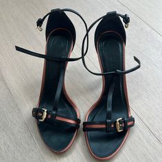 Burberry Heels, Worn Once Burberry Heels, Burberry Black, Burberry Shoes, Shoes Women Heels, Black And Brown, Burberry, Shoes Heels, Women Shoes, Heels