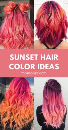 33+ Drop-Dead Beautiful Sunset Hair Styles that Will Turn Heads 37 Fantasy Hair Color, Pink Ombre Hair, Colored Hair Tips, Vivid Hair Color