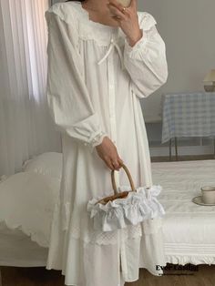 Shop Ever Lasting's high quality, soft, cozy and stylish bedding sets and start your next room makeover. Buy Cottage Ruffle Lace Nightgown Dress / Blue and enjoy its softness and quality. Our collections include duvet covers, comforters and bed sheets. Enjoy free US and international shipping. Maximalist Boho, Kids Bedroom Boys, Stylish Bedding, Nightgown Dress, Reversible Bedding, Pajama Outfits, Fall Bedroom, Lace Nightgown, Floral Ribbon