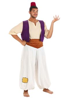 PRICES MAY VARY. Satin Size: 2X COSTUME INCLUDES: This Plus Size Disney Aladdin Street Rat Costume includes a shirt, a vest, pants, and a hat. FROM FUN COSTUMES: We're the Halloween costume experts and we're very excited to team up with Disney to make licensed outfits from their celebrated animated features. Fans of Disney's Aladdin will love roleplaying and recreating movie moments with this Aladdin Street Rat plus size outfit. AUTHENTIC DESIGN: We designed this adult Aladdin costume to recreat Aladdin Outfit, Rat Costume, Aladdin Costume, Plus Size Disney, Fun Costumes, Plus Size Costume, Gauze Shirt, Purple Vests, Movie Moments