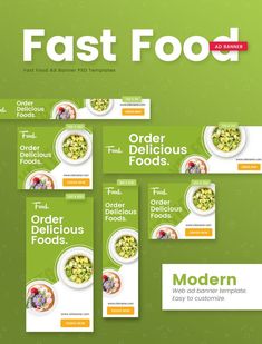 the cover of fast food magazine, with four different covers on it and one is green