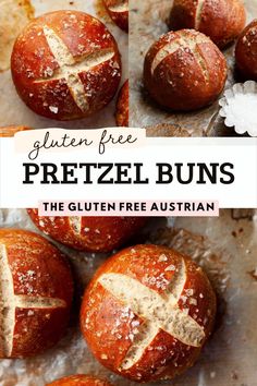 gluten free pretzel buns with the text overlay