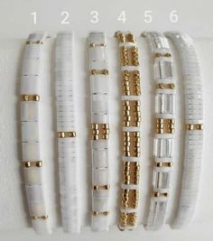 Miyuki Tila Bracelet, Stretch Beaded Bracelets Diy, Stone Bead Jewelry, Miyuki Bracelet, Trending Bracelets, Easy Diy Jewelry, Jewelry Accessories Ideas