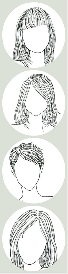 how to draw hair for the face and head step by step with pictures on it