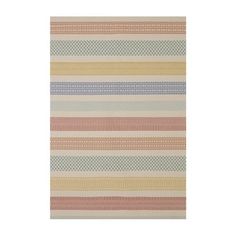 a multicolored rug with stripes on it