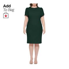 in stock Green Short Sleeve Bodycon Dress For Work, Calvin Klein Knee-length Bodycon Workwear Dress, Calvin Klein Sheath Bodycon Dress For Work, Calvin Klein Bodycon Dress For Work, Tulip Sleeve, Bare Beauty, Mens Home, Quilted Coverlet, Luxe Gifts