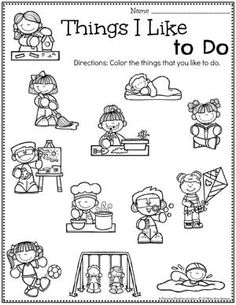 the worksheet for children to do their things