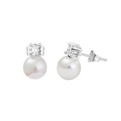 PRICES MAY VARY. Material: High Quality Silver Plated Brass, AAA Cubic Zirconia Stone and Pearl Earrings Size: 12mm Length x 8mm Width x 8mm Height, 8mm Pearl, 4mm CZ With lead-and nickel-free stainless steel construction,100% Hypoallergenic, this is safe on the skin Perfect Gift - Ideal gift for Valentines Day, Mothers Day, Anniversary and Birthday to your Girlfriend or Wife Perfect After Sales Service: If you are not satisfied with the product, please feel free to contact us, we will exchange Elegant Diamond White Earrings With Birthstone, Elegant Diamond White Birthstone Earrings, Elegant White Gold Diamond Earrings With Birthstone, Classic Earrings With Sparkling Stones For Gift, Classic Earrings With Sparkling Stones As Gift, Classic Sparkling Stone Earrings As Gift, Classic Pearl Earrings With Cubic Zirconia For Gift, Classic Cubic Zirconia Pearl Earrings For Gifts, White Pearl Earrings With Cubic Zirconia