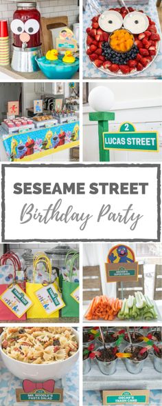 sesame street birthday party with lots of food