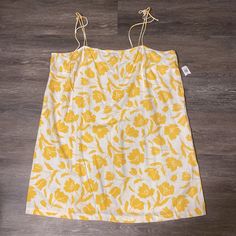 Old Navy Self Tie Straps Yellow Floral Print Linen Blend Mini Dress New With Tags Size Xxl Pit To Pit 23” Length ~37” Yellow Cotton Mini Dress For Vacation, Yellow Cotton Mini Dress For Beach, Yellow Cotton Sundress With Spaghetti Straps, Yellow Cotton Mini Dress For Daywear, Yellow Cotton Mini Dress With Spaghetti Straps, Black Tshirt Dress, Yellow Floral Print Cotton Mini Dress, Yellow Printed Sleeveless Mini Dress, Womens Navy Dress