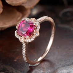 This ring is an Edwardian style solitaire ring crafted from 14K solid gold, featuring a unique cushion-cut ruby. It is a vintage piece designed as a custom red stone wedding ring or promise ring, ideal as a gift for her. ● Anniversary Rings ● Handmade by jeweler with craftsman spirit contribute the high quality and fine design. ● Solitaire Rings ● Color and Material : 14K Rose Gold (White Gold is also available) ● Center Stone : Lab Ruby (Red,  1.93Ct, 0.27*0.27 Inch) ● Center Stone Color : Red Stone Wedding Ring, Gorgeous Rings, Solitaire Rings, Promise Ring Gift, Gold Solitaire Ring, Ring Crafts, Red Stone, Ruby Ring, White Rose Gold