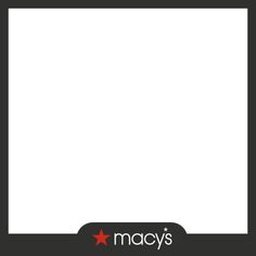 a white square with the word macy's written in red and black on it