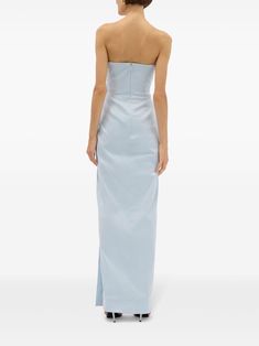 Rachel Gilbert Mira Maxi Dress - Farfetch Elegant Light Blue Strapless Maxi Dress, Strapless Evening Dress, Rachel Gilbert, The Rachel, Wedding Guest Looks, Yoko London, City Dress, Strapless Gown, Maxi Dress Green