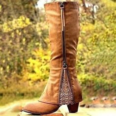 Category:Boots; Upper Materials:PU; Season:Fall,Winter; Heel Type:Cone Heel; Gender:Women's; Toe Shape:Round Toe; Type:Knee High Boots; Style:Minimalism,Preppy,Elegant,Fashion,Comfort,Classic; Heel Height(inch):1-2; Outsole Materials:Rubber; Occasion:Daily,Work,Outdoor; Closure Type:Loafer; Pattern:Solid Color; Listing Date:09/26/2023; 2024 Trends:Slouchy Boots,Plus Size,Work Boots; Foot Length:null; Foot Width:null Mid Calf Suede Boots, Vintage High Heels, Tall Heeled Boots, High Boots Outfit, Slouchy Boots, Chunky Heels Boots, Wide Calf Boots, Cowboy Boots Women, Vintage Boots