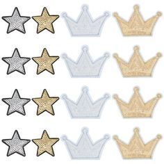 glitter stars and crowns cut outs