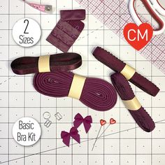 Basic Bra or Bralette Making Kit in Plum Pretty- 3/8" (10mm) or 1/2" (12mm) - Stitch Love Studio Bralette Sewing Pattern, Bra Making Supplies, Bralette Pattern, Bra Materials, Bra Sewing, Sewing Pattern Sizes, Stretch Velvet, Bridal Gifts, Stretch Lace