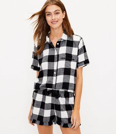 Shop LOFT for stylish women’s clothing. You’ll love our irresistible Buffalo Plaid Pajama Top - shop LOFT.com today! Loft Shop, Buffalo Plaid Pajamas, Sleepwear For Women, Plaid Pajama, Jewelry Scarves, Women Pajamas, Women's Sleepwear, Slippers For Women, Plaid Pajamas