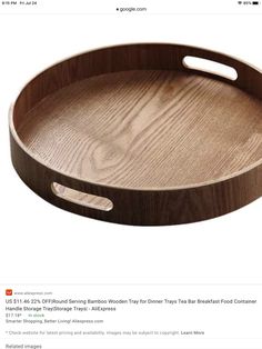 a wooden tray with handles on top of an instagramtion page for food bloggers