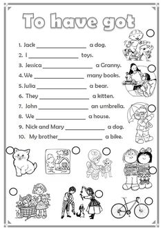 to have got worksheet for kids with pictures and words on the front page