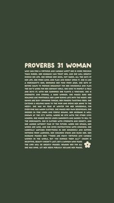 proves 31 woman - green poster with white text on dark green background, front and back cover