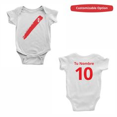 Franja Peruana: Have your baby show their passion for Peru with this Franja one-piece bodysuit! Customizable Design: You can customize their own franja bodysuit! Just click the "Personalize It" Diseño Personalizable: ¡Puedes personalizar su propio bodysuit de la franja! Simplemente haz click en la opción "Personalize It" Comfortable Combed Cotton Material: Our one-piece baby bodysuits are made with combed cotton, providing a soft feel and comfortable fit. Short Sleeve Crewneck Fit: Our Peru baby Personalized Fitted White Bodysuit, Customizable Fitted Onesie For Family Matching, White Family Matching Bodysuit With Name Print, Family Matching Fitted White Onesie, White Fitted Onesie For Family Matching, White Fitted Family Matching Onesie, Unisex White Custom Print Onesie, White Custom Print Unisex Onesie, Customizable Fitted Short Sleeve Bodysuit